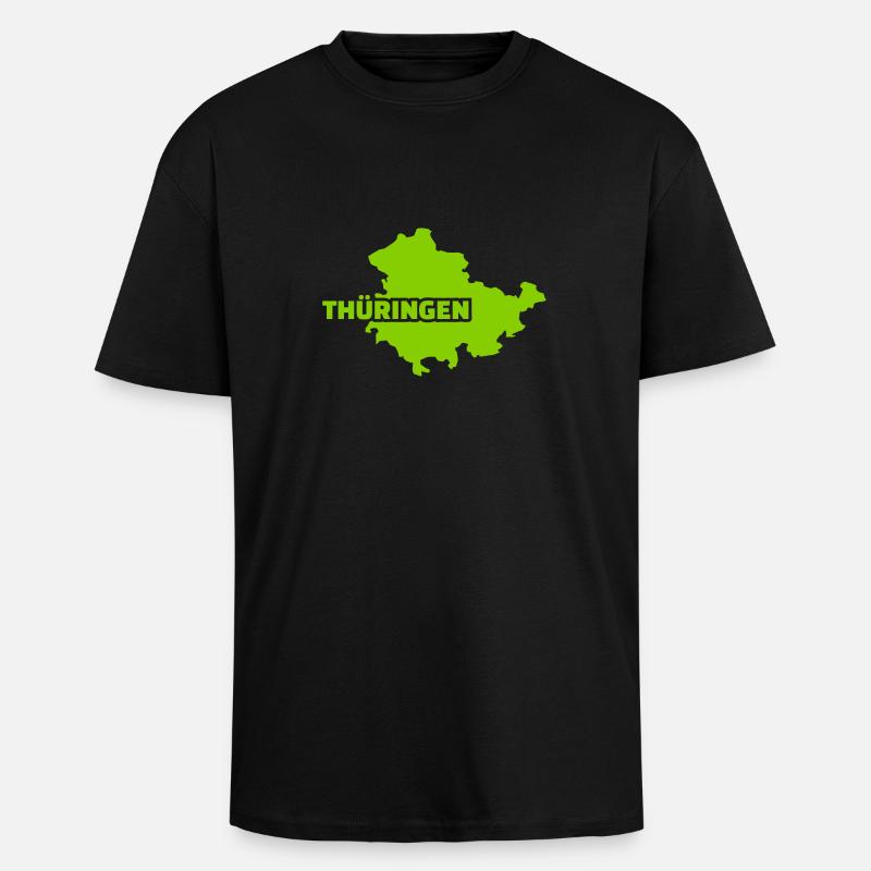 Thüringen - Oversized Heavyweight Unisex T-Shirt - Schwarz