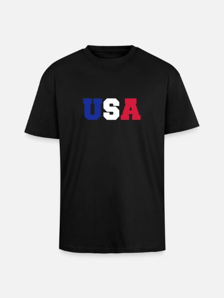 USA - Unisex Oversized Heavyweight T-shirt - black