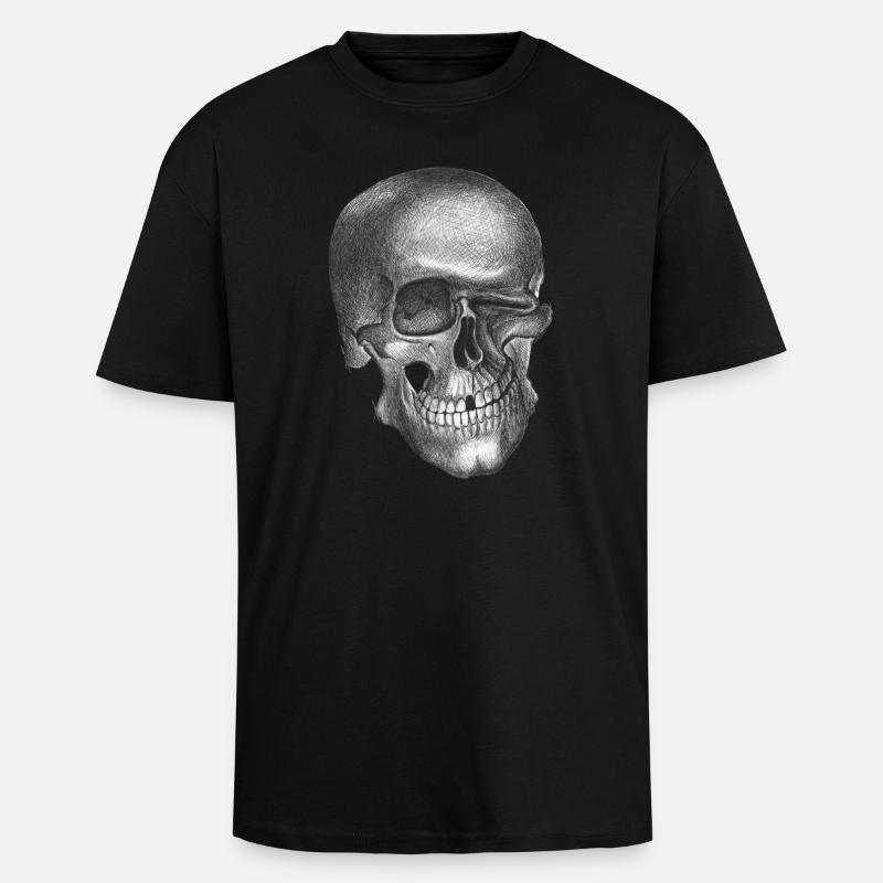 Crâne clin d’œil - Crâne - T-shirt unisexe oversize épais - noir