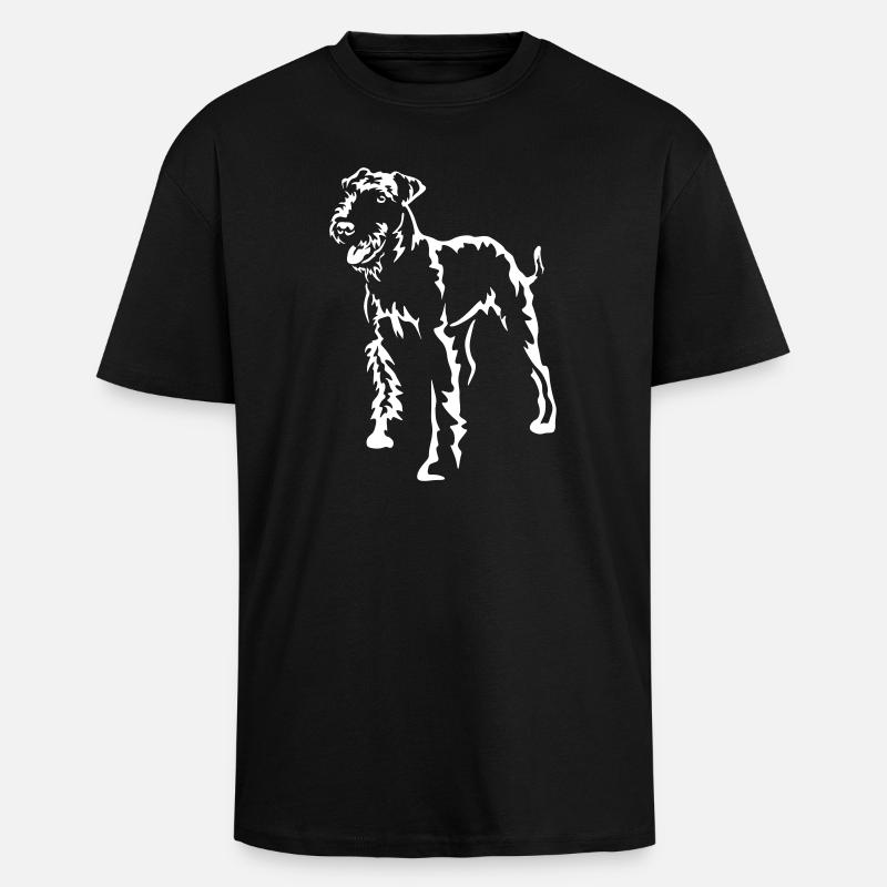 Airedale Terrier "Black Edition" - Oversized Heavyweight Unisex T-Shirt - Schwarz