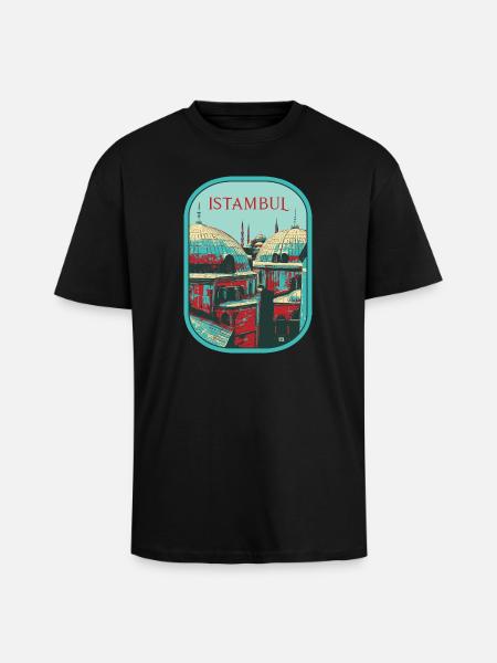 Majesté d'Istanbul: Mosquée sublime - T-shirt unisexe oversize épais - noir
