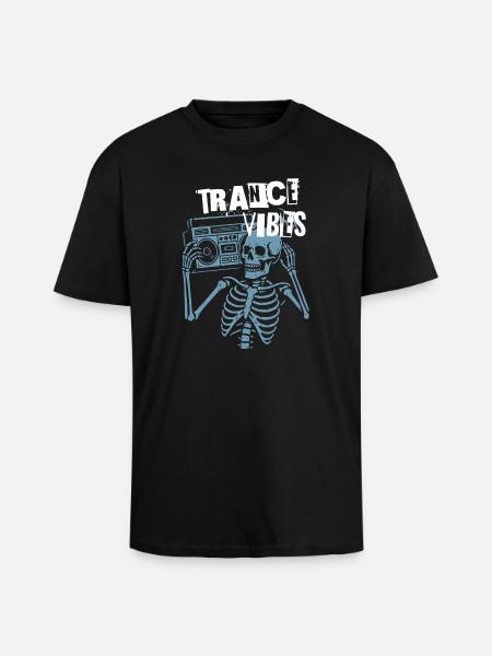 Trance Vibes Skelett-Boombox - Oversized Heavyweight Unisex T-Shirt - Schwarz