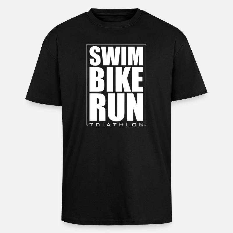 Triathlon Natation Course Cyclisme - T-shirt unisexe oversize épais - noir