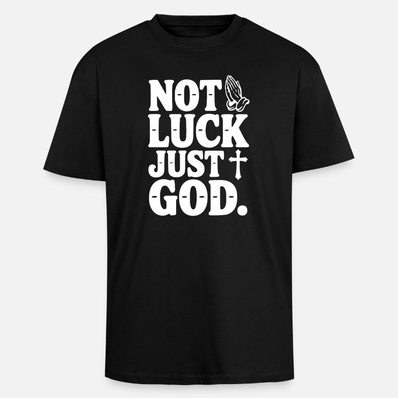 Nicht Glück, nur Gott - Oversized Heavyweight Unisex T-Shirt - Schwarz