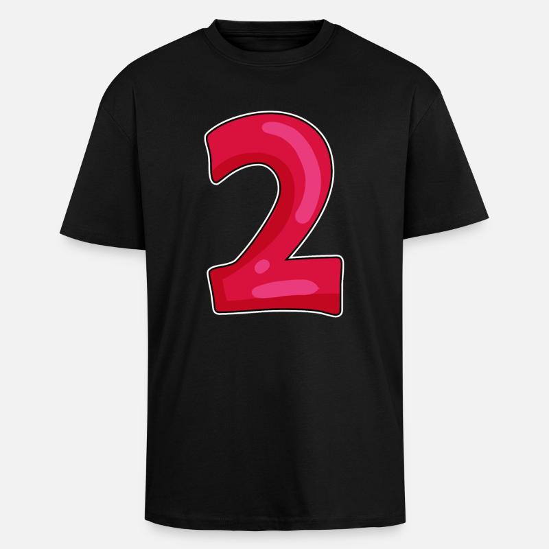 zwei - Oversized Heavyweight Unisex T-Shirt - Schwarz