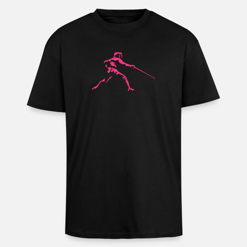 fechten_122012_a_1c - T-shirt unisexe oversize épais - noir