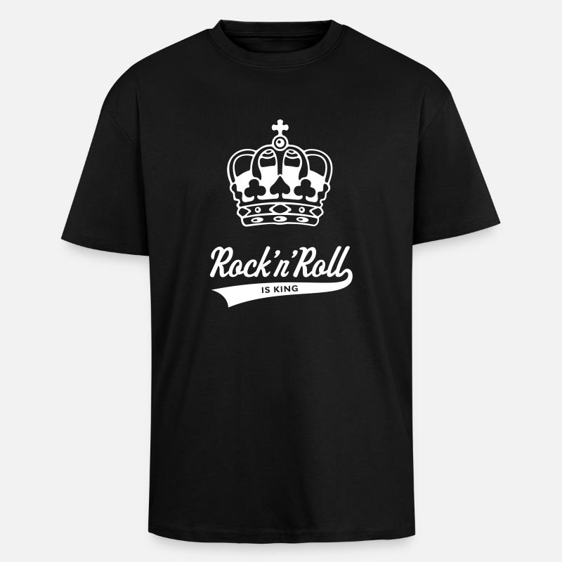 Rock 'n' Roll Is King - Oversized Heavyweight Unisex T-Shirt - Schwarz