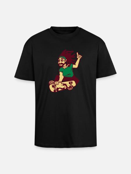 skateboard - T-shirt unisexe oversize épais - noir