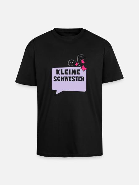 Little Sister - speech bubble - Unisex Oversized Heavyweight T-shirt - black