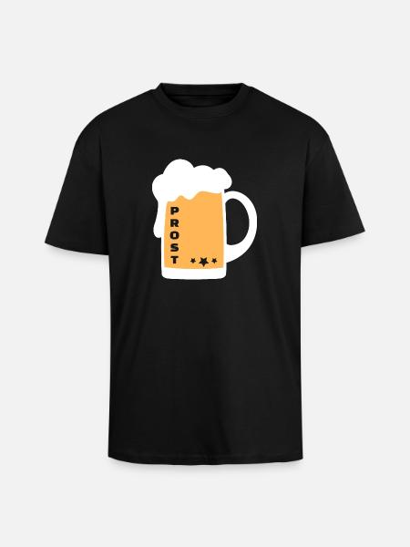 Prost Bier Alkohol Krug - Oversized Heavyweight Unisex T-Shirt - Schwarz