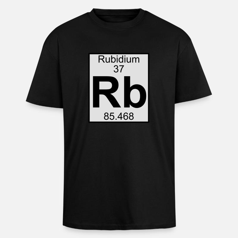 Rubidium (Rb) (element 37) - Unisex Oversized Heavyweight T-shirt - black