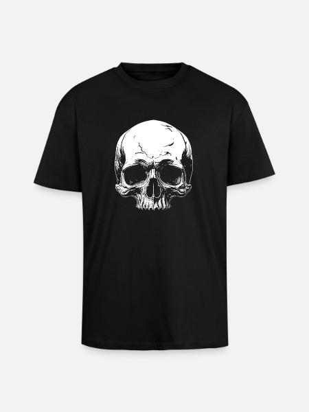 Crâne - T-shirt unisexe oversize épais - noir
