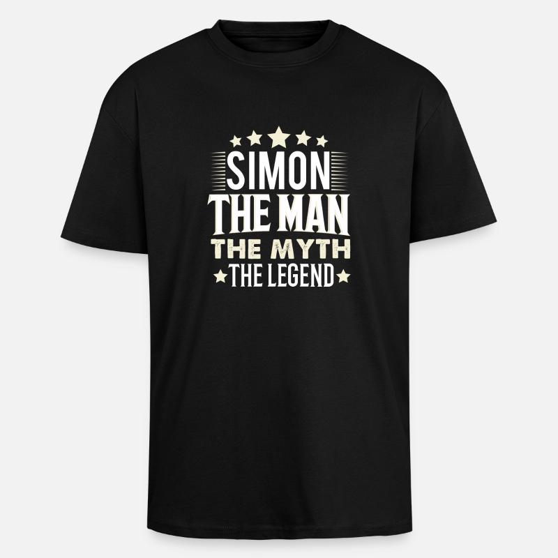 Simon - Oversized Heavyweight Unisex T-Shirt - Schwarz