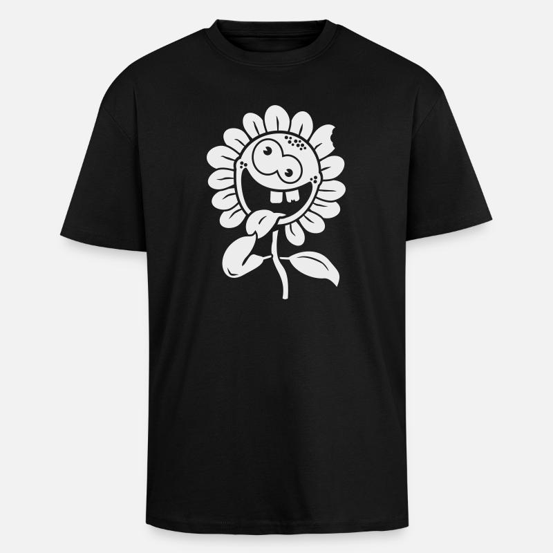 crazy flower negative 1c - Oversized Heavyweight Unisex T-Shirt - Schwarz