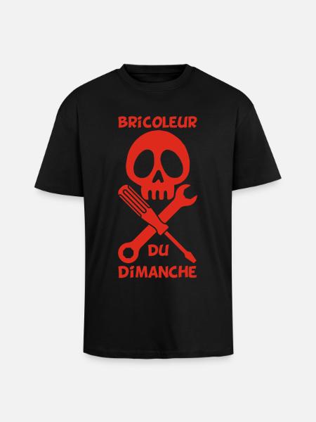 Bricoleur du dimanche (rouge) - T-shirt unisexe oversize épais - noir