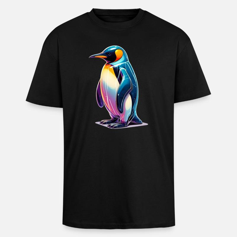 Pingouin - T-shirt unisexe oversize épais - noir