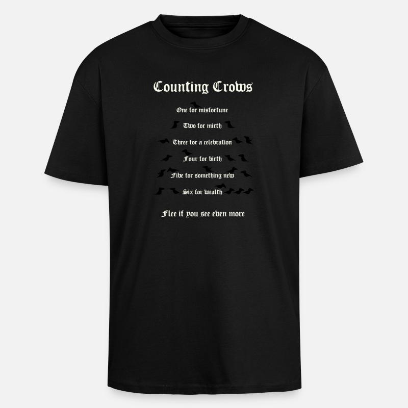 Crow Counting - Oversized Heavyweight Unisex T-Shirt - Schwarz