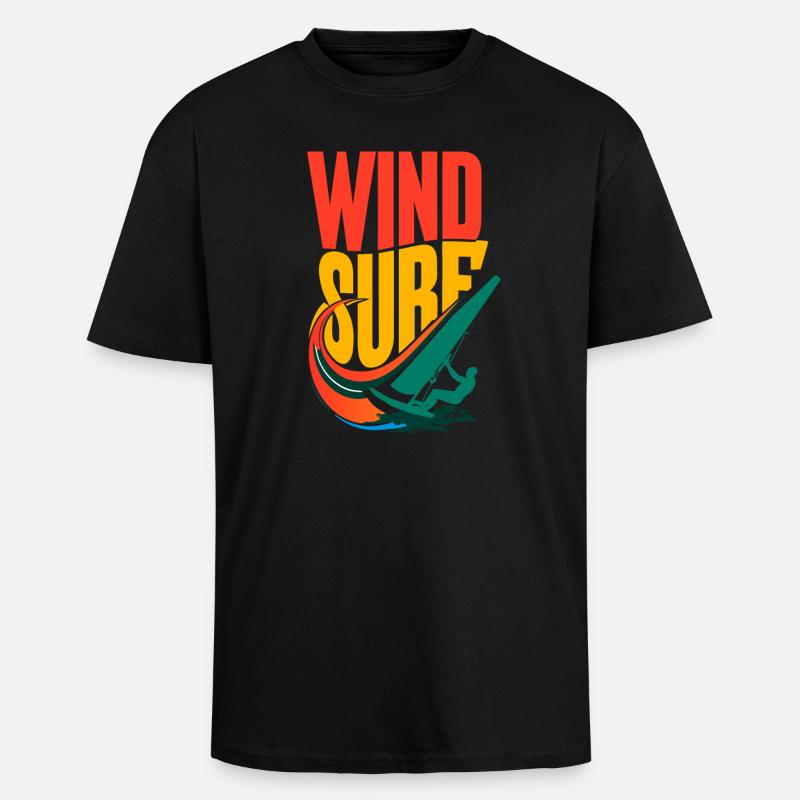 Lebendiges Pop-Art-Windsurf-Design - Oversized Heavyweight Unisex T-Shirt - Schwarz