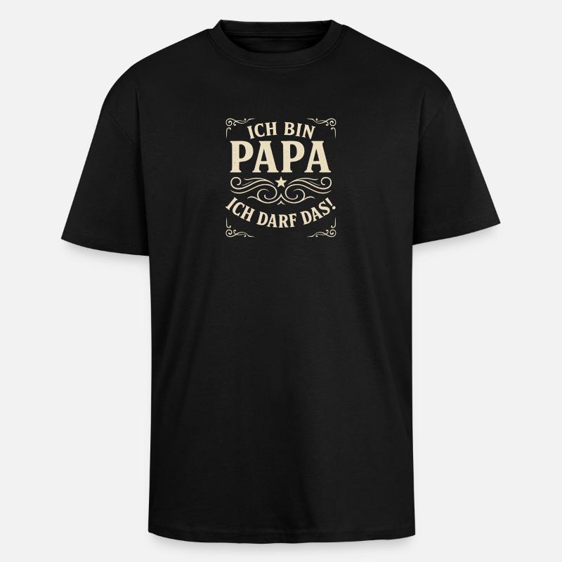 Papa ich darf das - Oversized Heavyweight Unisex T-Shirt - Schwarz