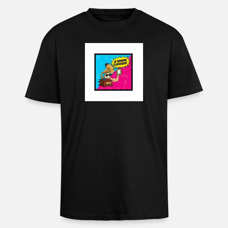 Ich werde zum klassischen Pop-Retro - Oversized Heavyweight Unisex T-Shirt - Schwarz