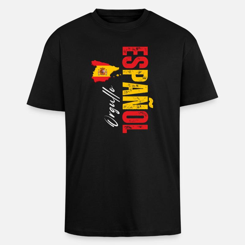 Spanish Pride, conception verticale - T-shirt unisexe oversize épais - noir