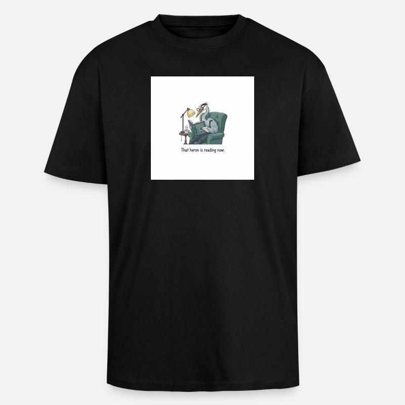 Lecture d’oiseau quantique dans le fauteuil - T-shirt unisexe oversize épais - noir