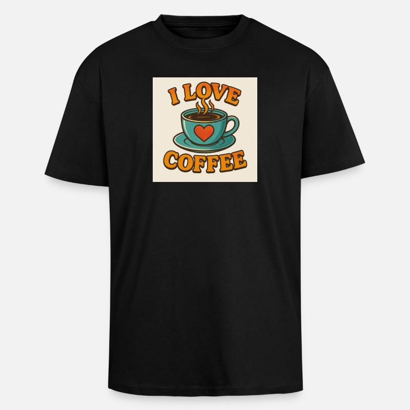 Kaffee-Liebesbecher - Oversized Heavyweight Unisex T-Shirt - Schwarz