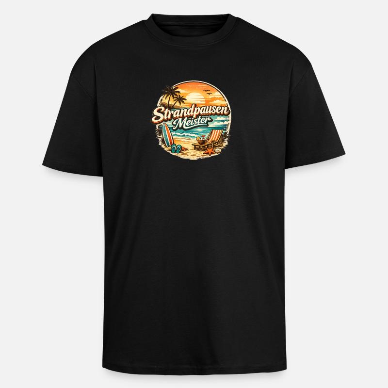 Beach Breaks Master Rétro - T-shirt unisexe oversize épais - noir