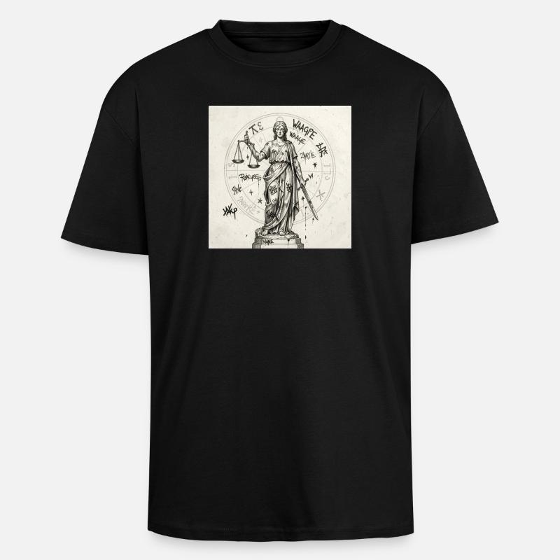 Sternzeichen Waage - Oversized Heavyweight Unisex T-Shirt - Schwarz