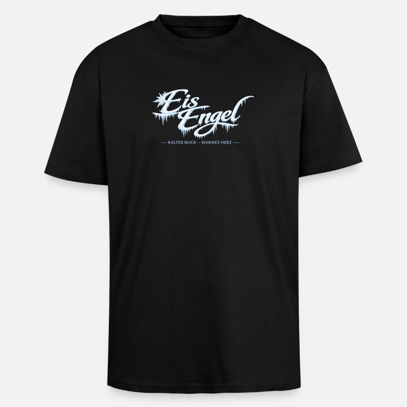 Eisengel: Kalter Blick, Warmes Herz - Oversized Heavyweight Unisex T-Shirt - Schwarz