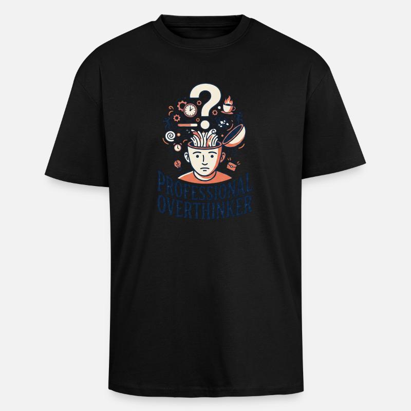 Professional Overthinker - Unisex Oversized Heavyweight T-shirt - black