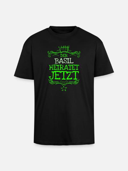 Basil - Oversized Heavyweight Unisex T-Shirt - Schwarz