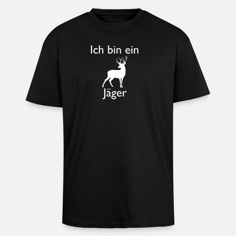 ich bin ein jäger - Oversized Heavyweight Unisex T-Shirt - Schwarz