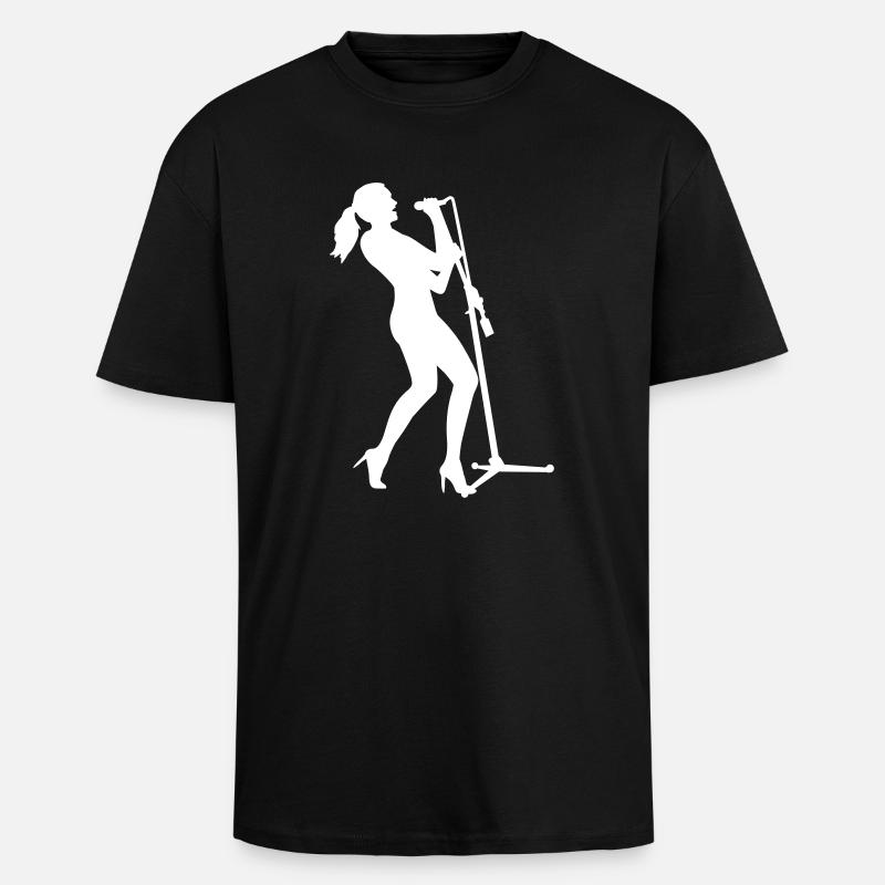 Chanteuse - T-shirt unisexe oversize épais - noir