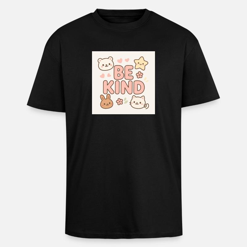 Be kind - Cute design - Oversized Heavyweight Unisex T-Shirt - Schwarz