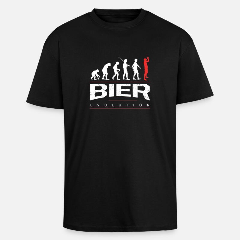 L’évolution de la bière - T-shirt unisexe oversize épais - noir
