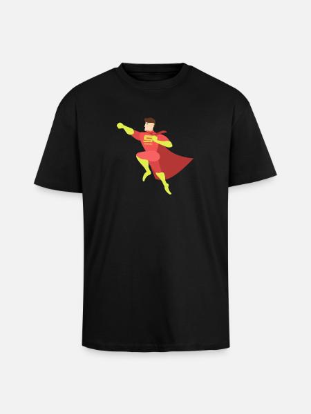 Superpapa als Geschenk - Oversized Heavyweight Unisex T-Shirt - Schwarz