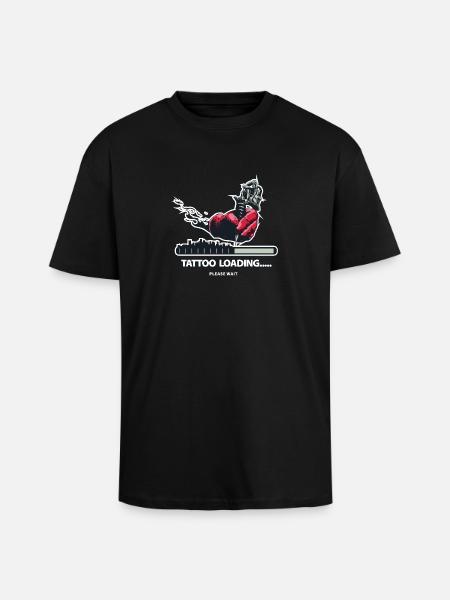 Tattoo Loading .. Handen tatueringsmaskin tatuerade bläck - Unisex oversized t-shirt i kraftig kvalitet - svart