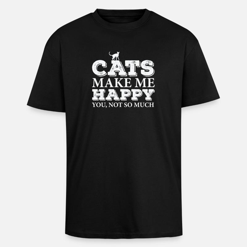 Lustige Katze - Oversized Heavyweight Unisex T-Shirt - Schwarz