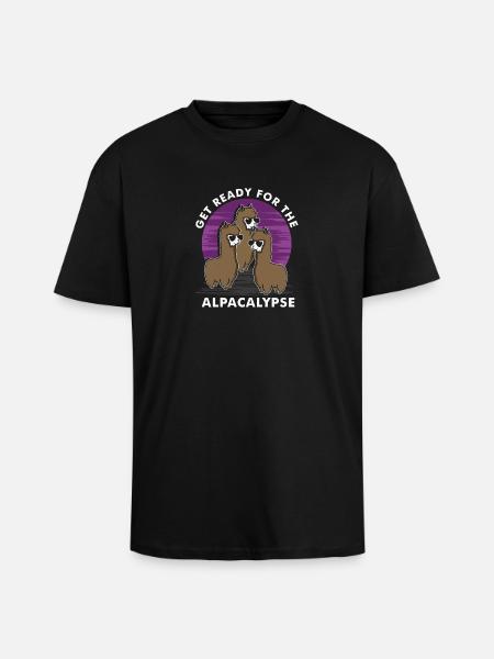 Préparez-vous pour l'alpakalypse - T-shirt unisexe oversize épais - noir