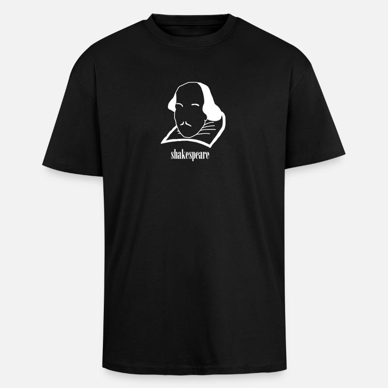 Shakespeare Kopf (in weiß) - Geschenkidee - Oversized Heavyweight Unisex T-Shirt - Schwarz