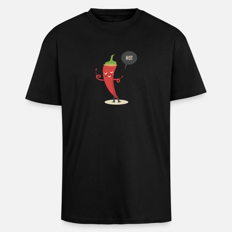 HOT CHILLI! - Oversized Heavyweight Unisex T-Shirt - Schwarz
