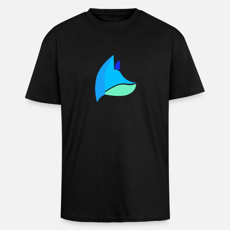 Fuchs blau - Oversized Heavyweight Unisex T-Shirt - Schwarz