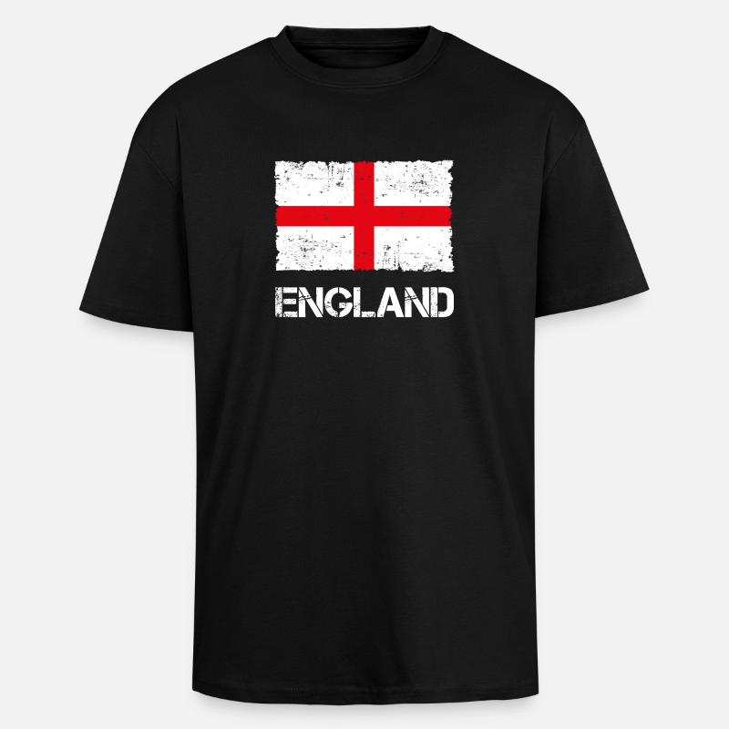 England - Unisex Oversized Heavyweight T-shirt - black