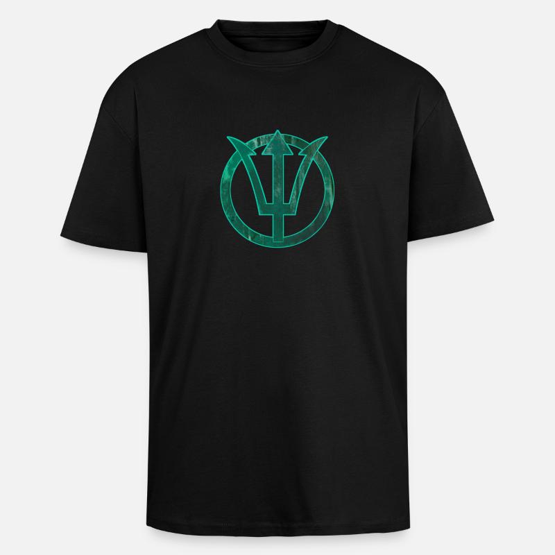 Poseidon Neptun - Oversized Heavyweight Unisex T-Shirt - Schwarz