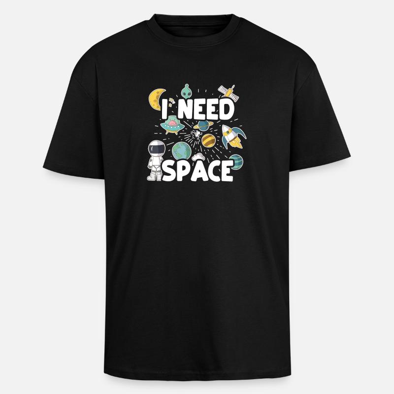 I Need Space - Unisex Oversized Heavyweight T-shirt - black