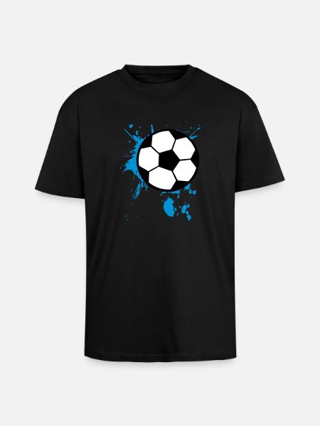 Fußball Splash 3c - Oversized Heavyweight Unisex T-Shirt - Schwarz