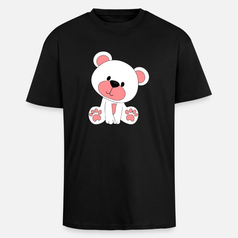 ours en peluche - T-shirt unisexe oversize épais - noir