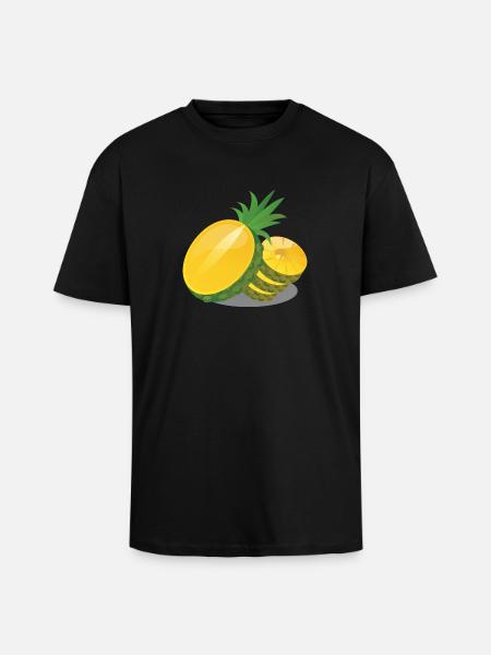 Pineapple in slices - Unisex Oversized Heavyweight T-shirt - black