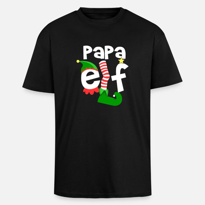 papa elf - Unisex Oversized Heavyweight T-shirt - black